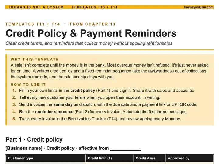 Preview of Credit Policy